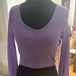 3 lightweight cropped sweaters! Purple, Gray and Teal. Great for a teen.
S and M